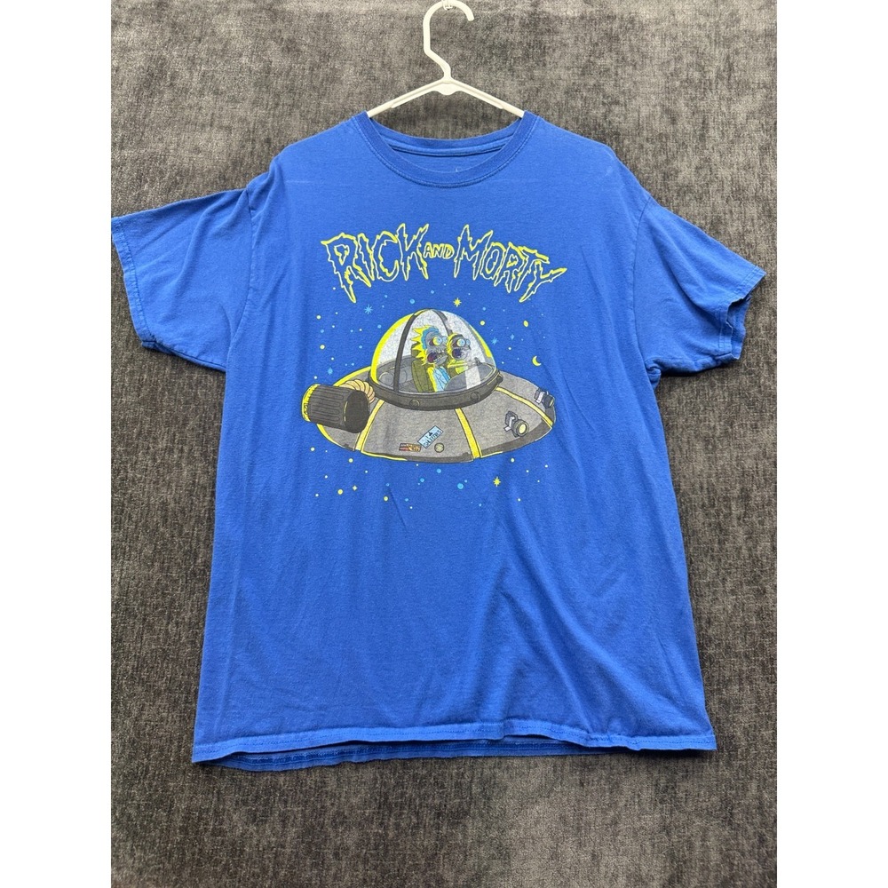 Adult Swim T Shirt Mens Large Blue Cotton Rick And Morty Ripple Junction Graphic